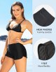 Swim Shorts Women's Elastic Sports Swimsuit Bottoms Side V Slit Boxer Shorts