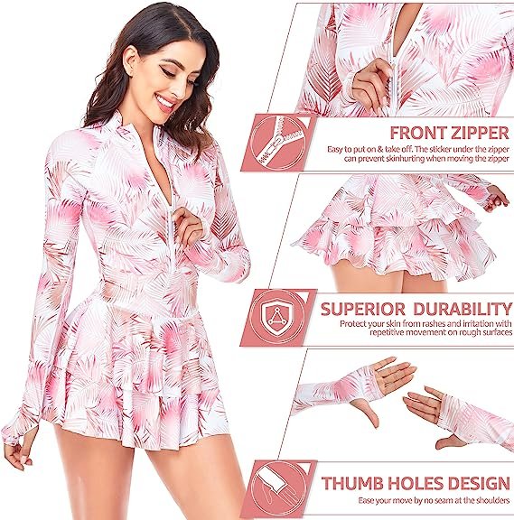 Rash Guard for Women, Long Sleeve Swimsuits UV UPF 50+ Swim Shirt