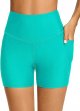 Women's Swim Shorts High Waist Swimsuit Bottoms With Pockets Two-Piece Swim Trunks