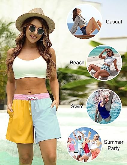 Women's Beach Shorts Quick Dry Summer Sports Drawstring Beach Briefs