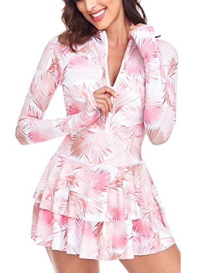 Rash Guard for Women, Long Sleeve Swimsuits UV UPF 50+ Swim Shirt